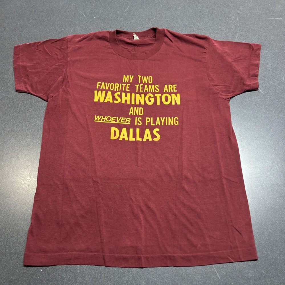 Washington Redskins Shirt XL Mens Who Plays Dallas Rivalry Screen Stars VTG